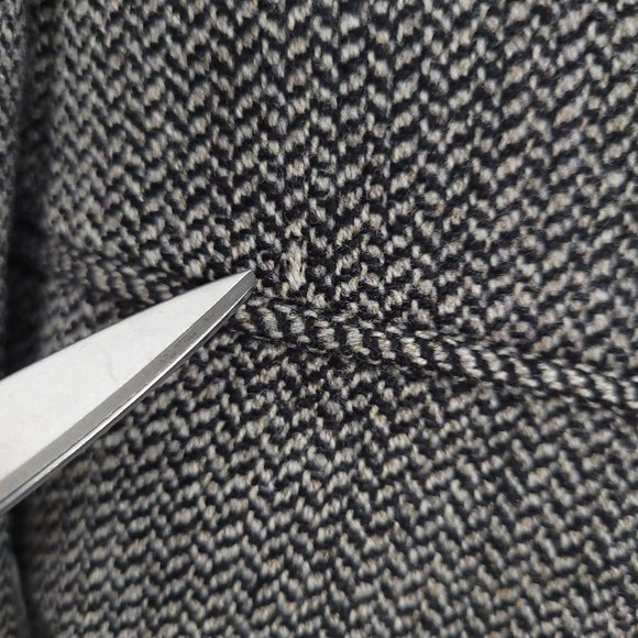 ERMENEGILDO ZEGNA Blazer Jacket EU 52R Black Gray Wool Herringbone 2-Button Soft - Picture 13 of 14